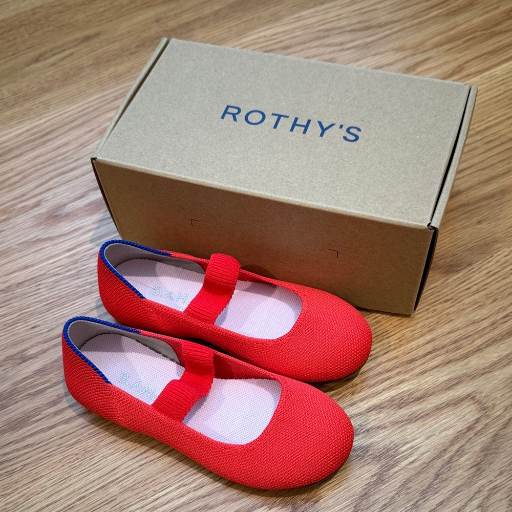 Never Worn Rothy's Vibrant Red Kids Dress Shoes